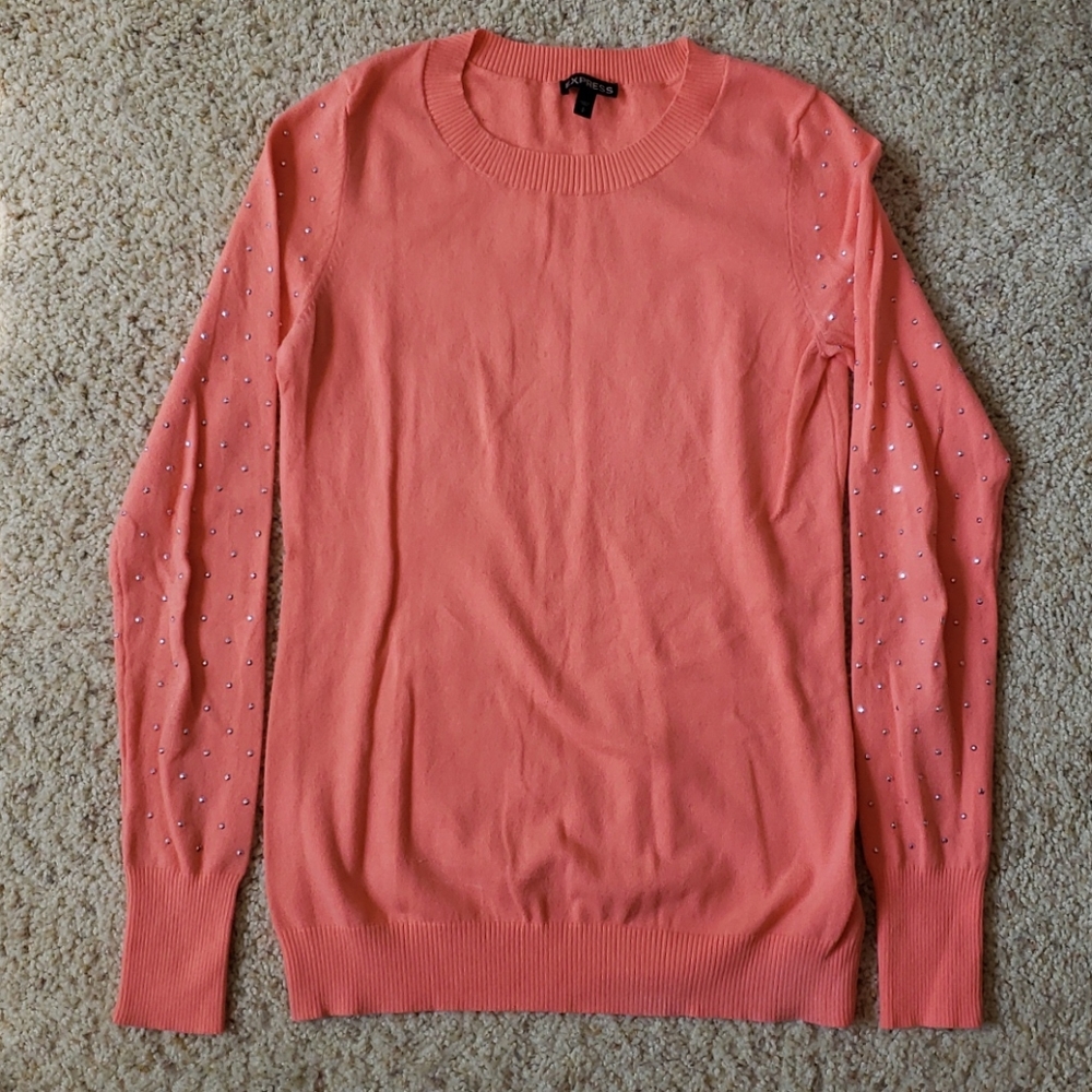 Express Coral Crewneck Sweater EUC